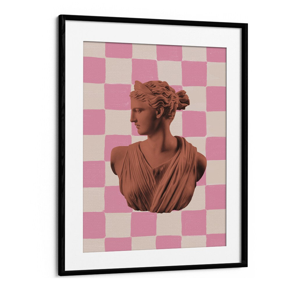 Artemis Checks By Grace Digital Art Co Altered Art Prints in Black Frame With Mount