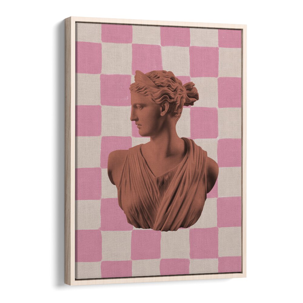 Artemis Checks By Grace Digital Art Co Altered Art Prints in Oak Wood Floater Frame