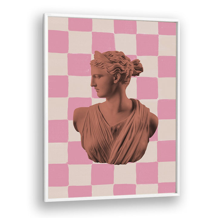 Artemis Checks By Grace Digital Art Co Altered Art Prints in White Plain Frame