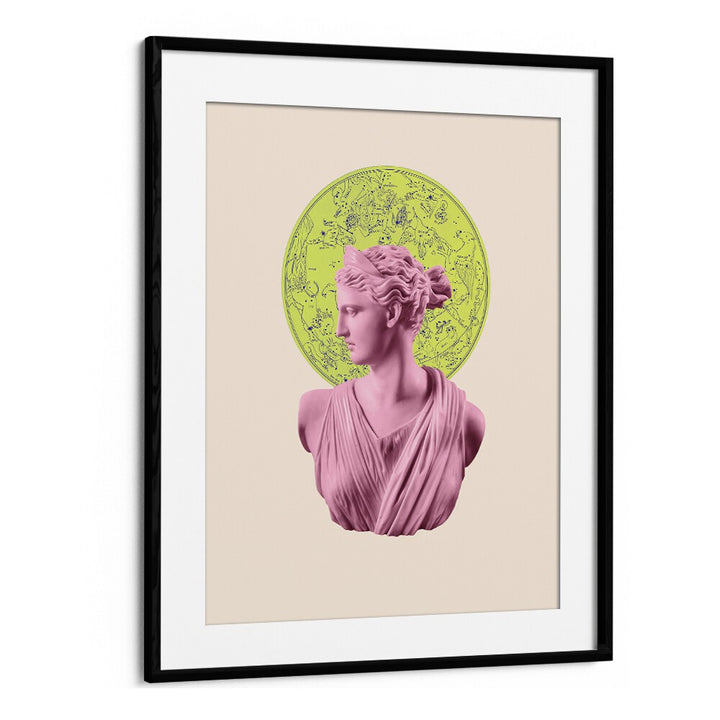 Artemis Neon Zodiac By Grace Digital Art Co Altered Art Prints in Black Frame With Mount