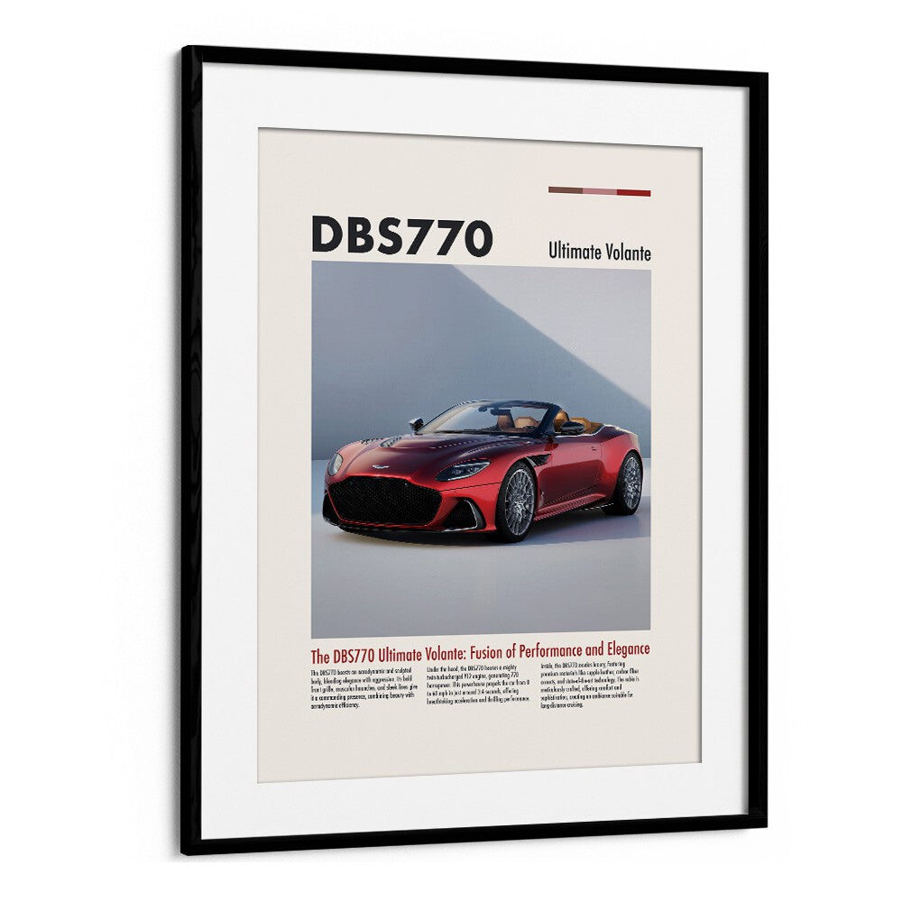 Aston Martin DBS 770 Car Posters Automotive Wall Art Prints in Black Frame With Mount