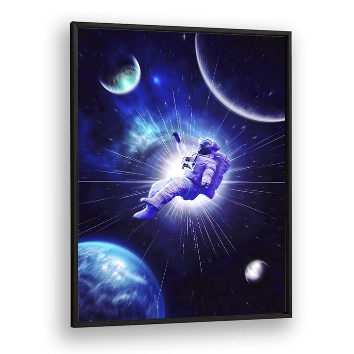 Astro Travel by Ritvik Takkar Surrealism in Black Plain Frame