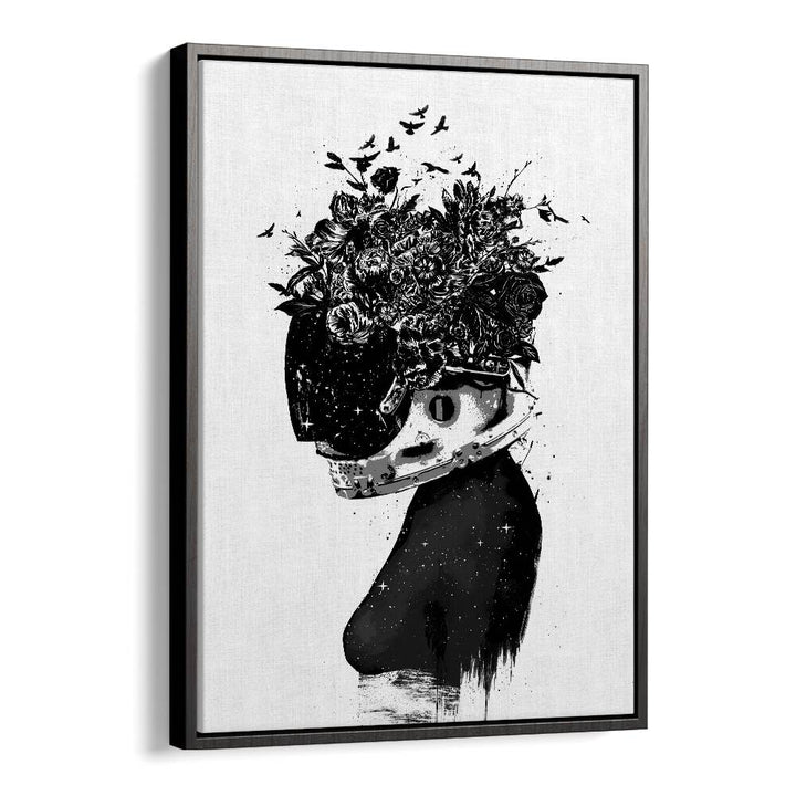 Astronaut Girl By Balazs Solti Art Prints in Black Floater Frame