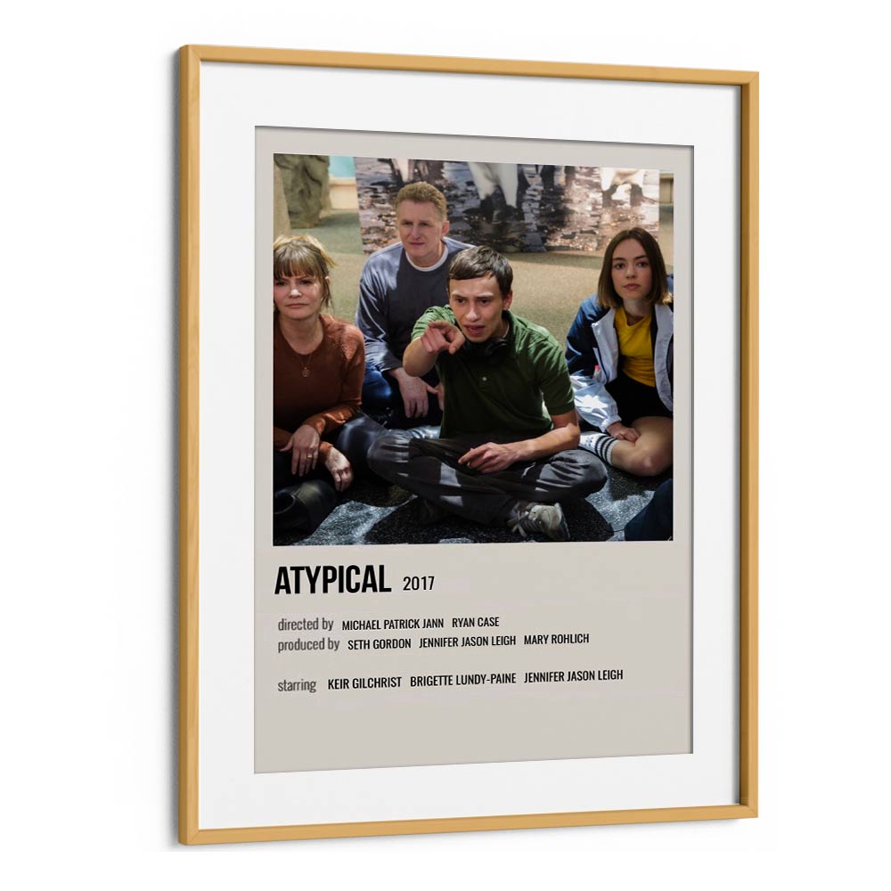 Atypical 2017 Movie Posters in Oak Wood Frame With Mount