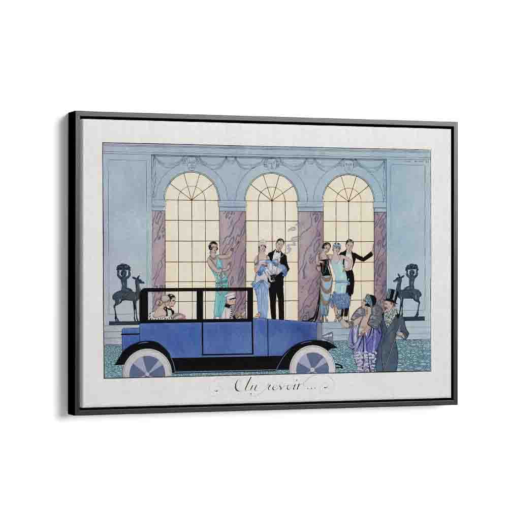 AU-REVOIR-1920 George Barbier art painting Artwork in Black Floater Frame