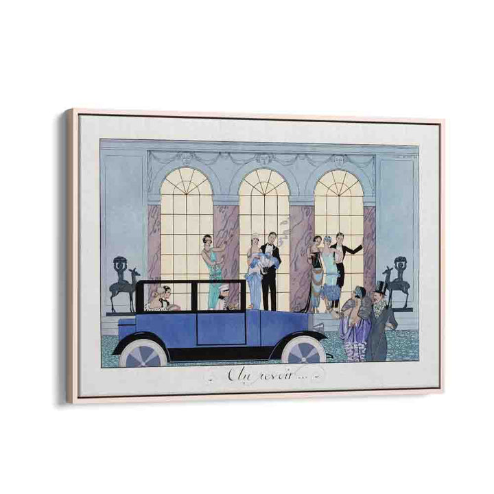 AU-REVOIR-1920 George Barbier art painting Artwork in Oak Wood Floater Frame