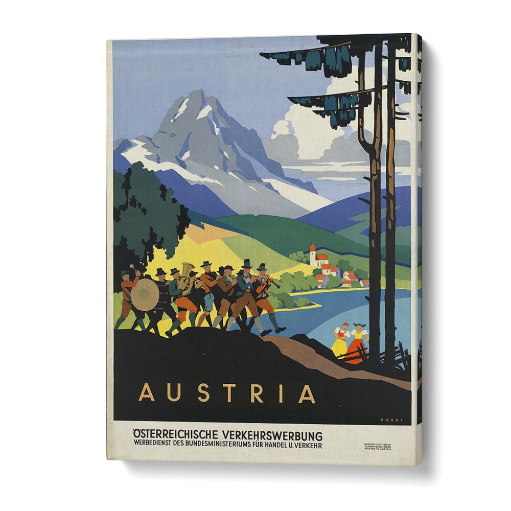 Austria Retro Vintage Travel Travel Posters in Gallery Wrap