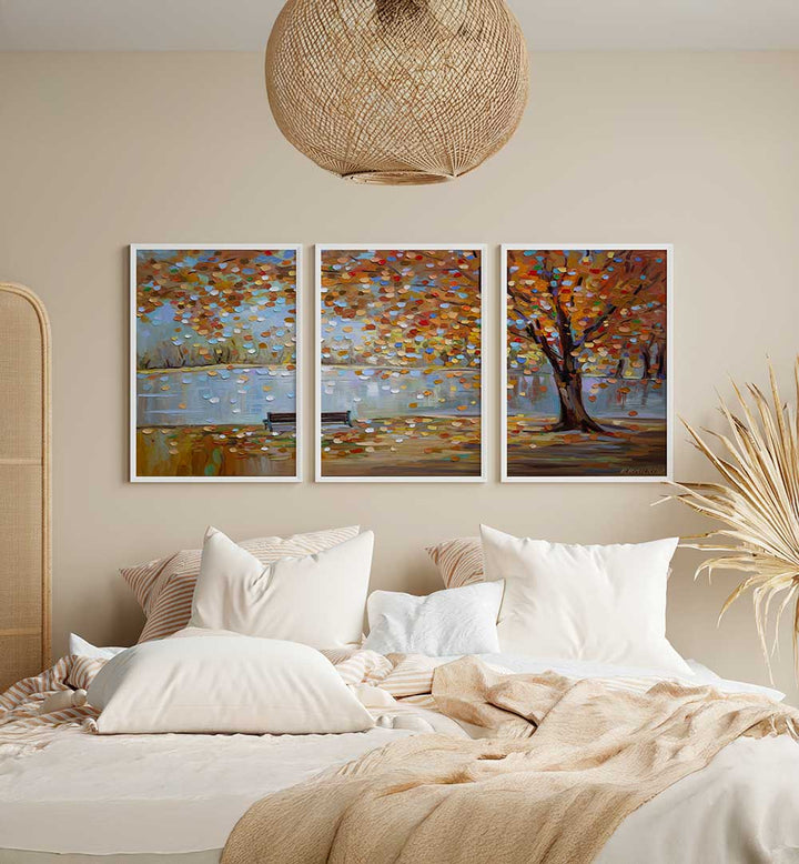 AUTUMN DAYS SET , SET OF 3 PAINTINGS