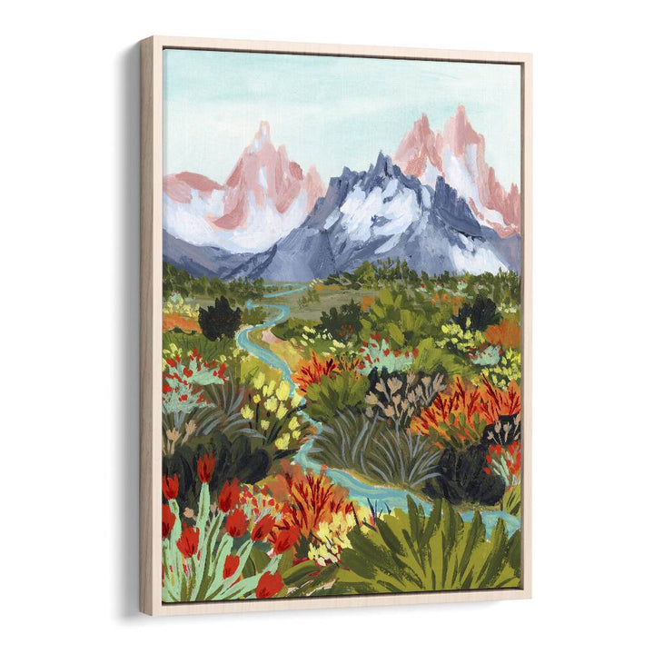 Autumn Mountains By Sarah Gesek Landscape Art Prints in Oak Wood Floater Frame