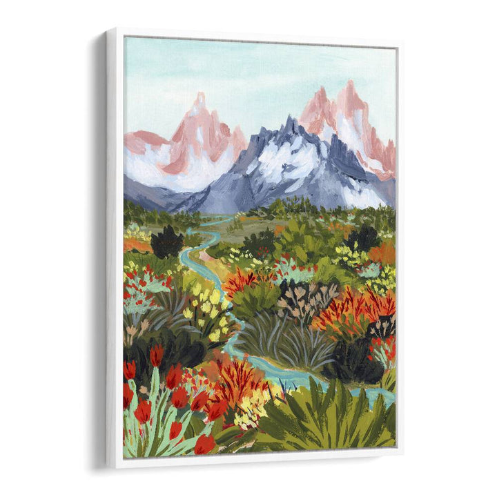 Autumn Mountains By Sarah Gesek Landscape Art Prints in White Floater Frame