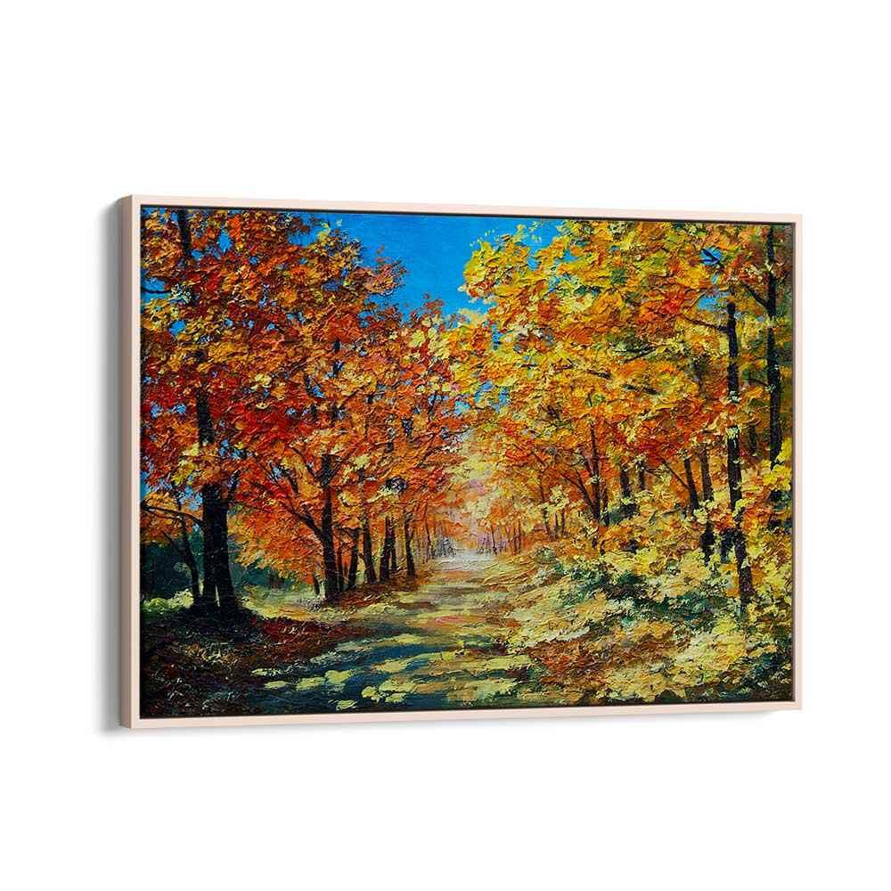 Autumns Tapestry Vintage European Paintings in Oak Wood Floater Frame