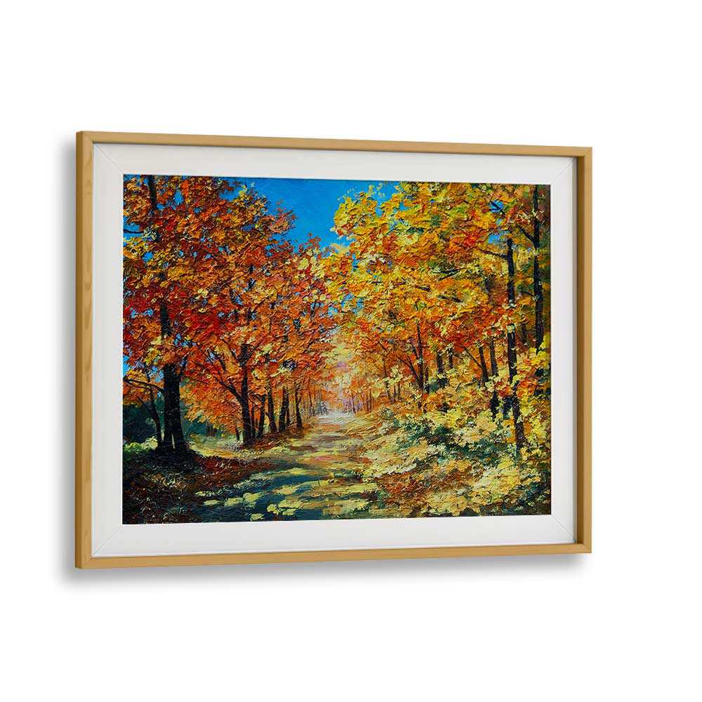 Autumns Tapestry Vintage European Paintings in Oak Wood Frame With Mount