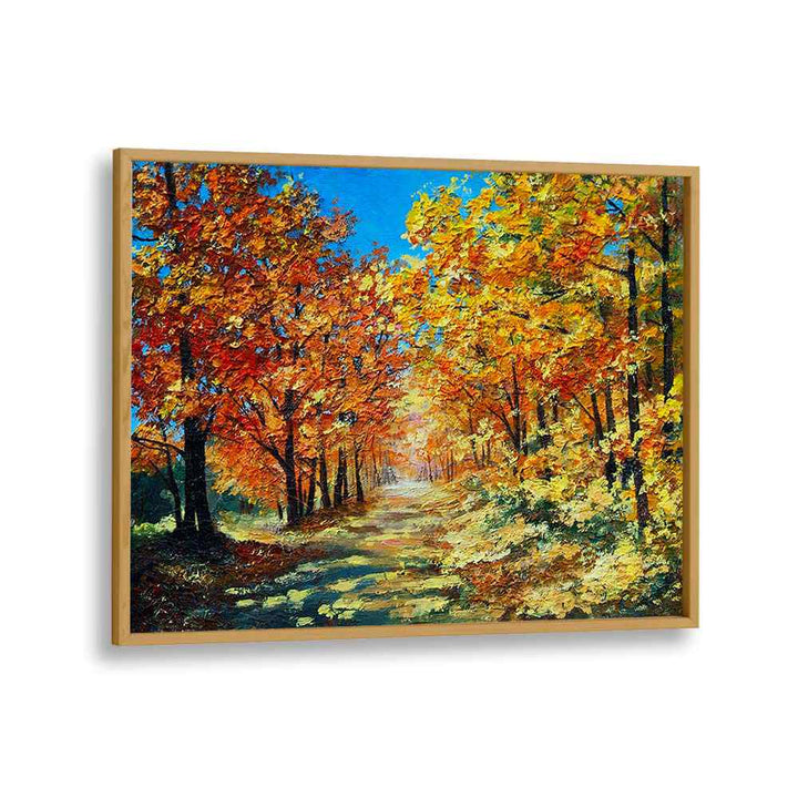 Autumns Tapestry Vintage European Paintings in Oak Wood Plain Frame