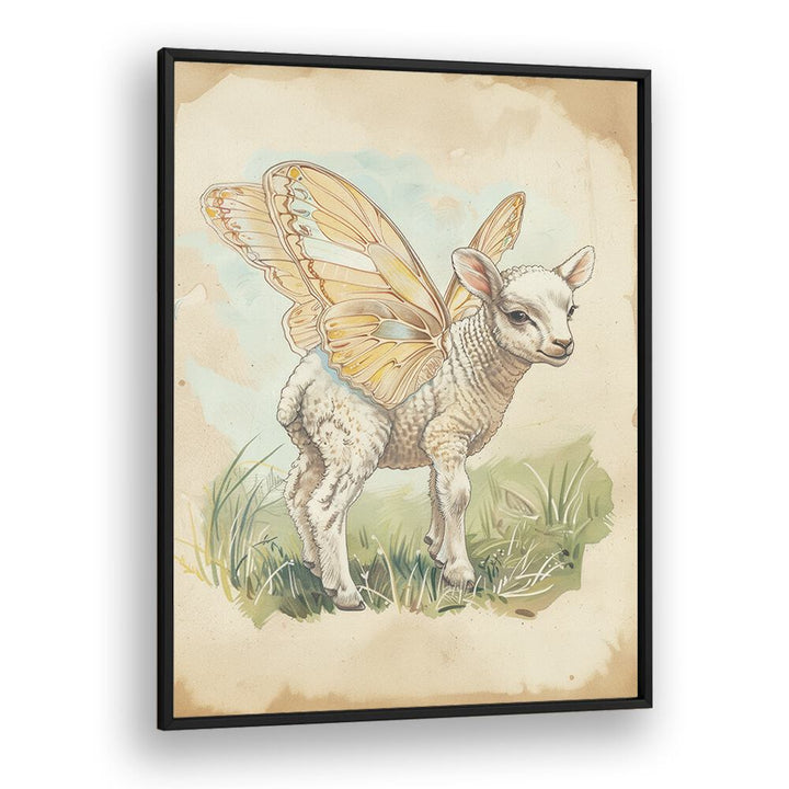 Baa-llet In The Meadow Kids art Artwork in Black Plain Frame
