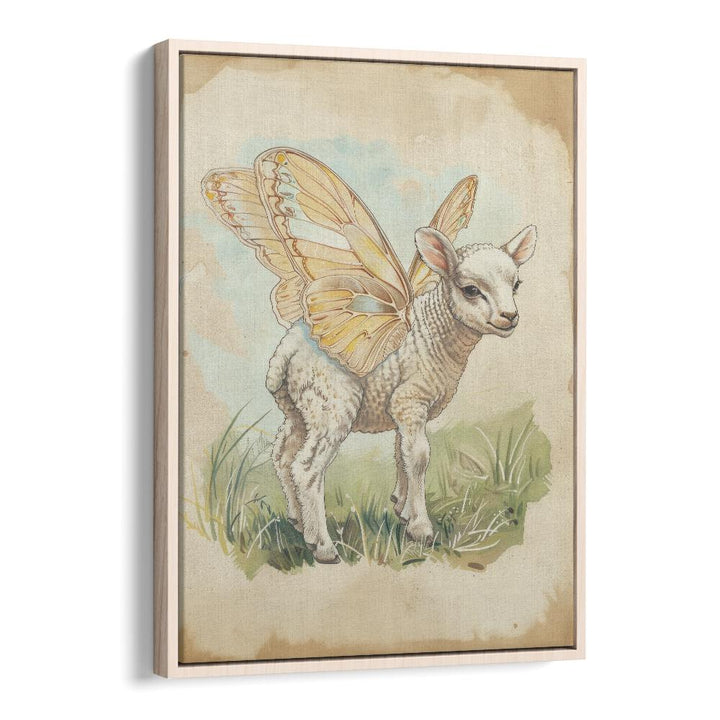 Baa-llet In The Meadow Kids Art Artwork in Oak Wood Floater Frame
