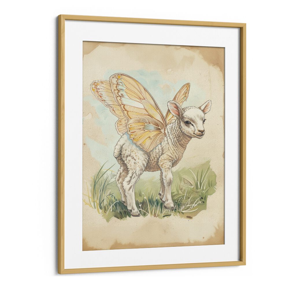 Baa-llet In The Meadow Kids Art Artwork in Oak Wood Frame With Mount
