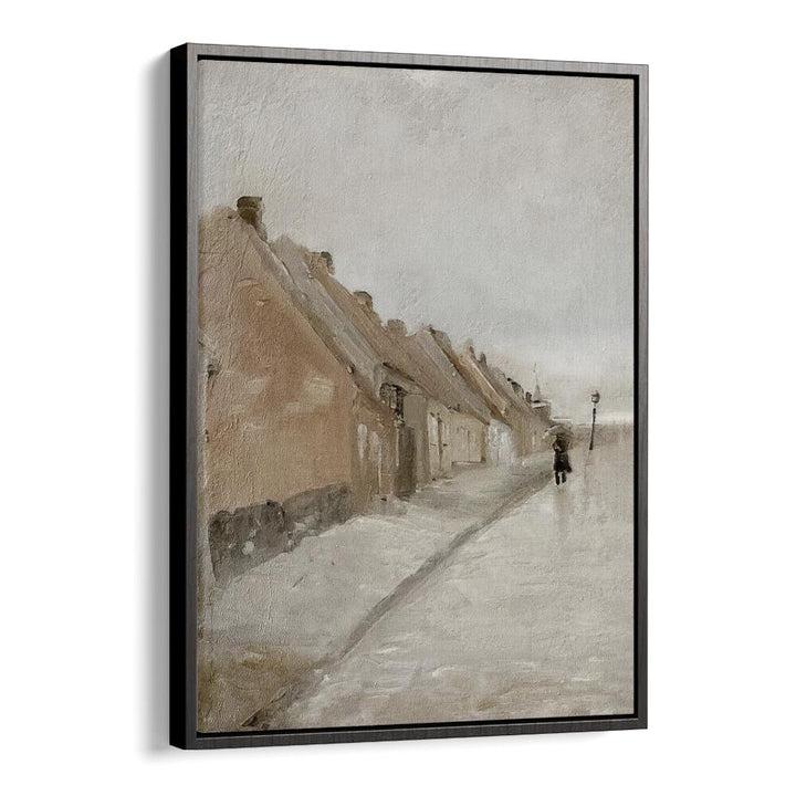 Bakkegade I Hillerod Vintage Art Artwork in Black Floater Frame