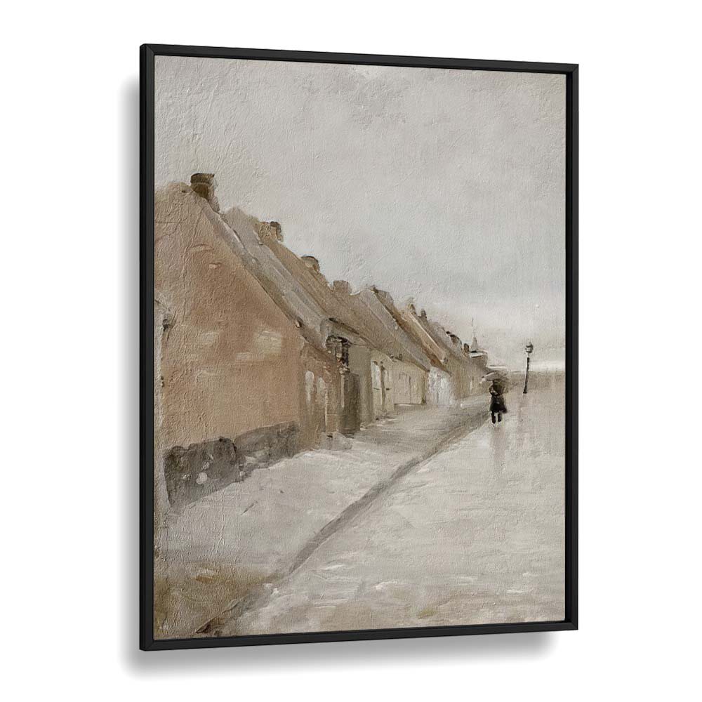 Bakkegade I Hillerod Vintage Art Artwork in Black Plain Frame