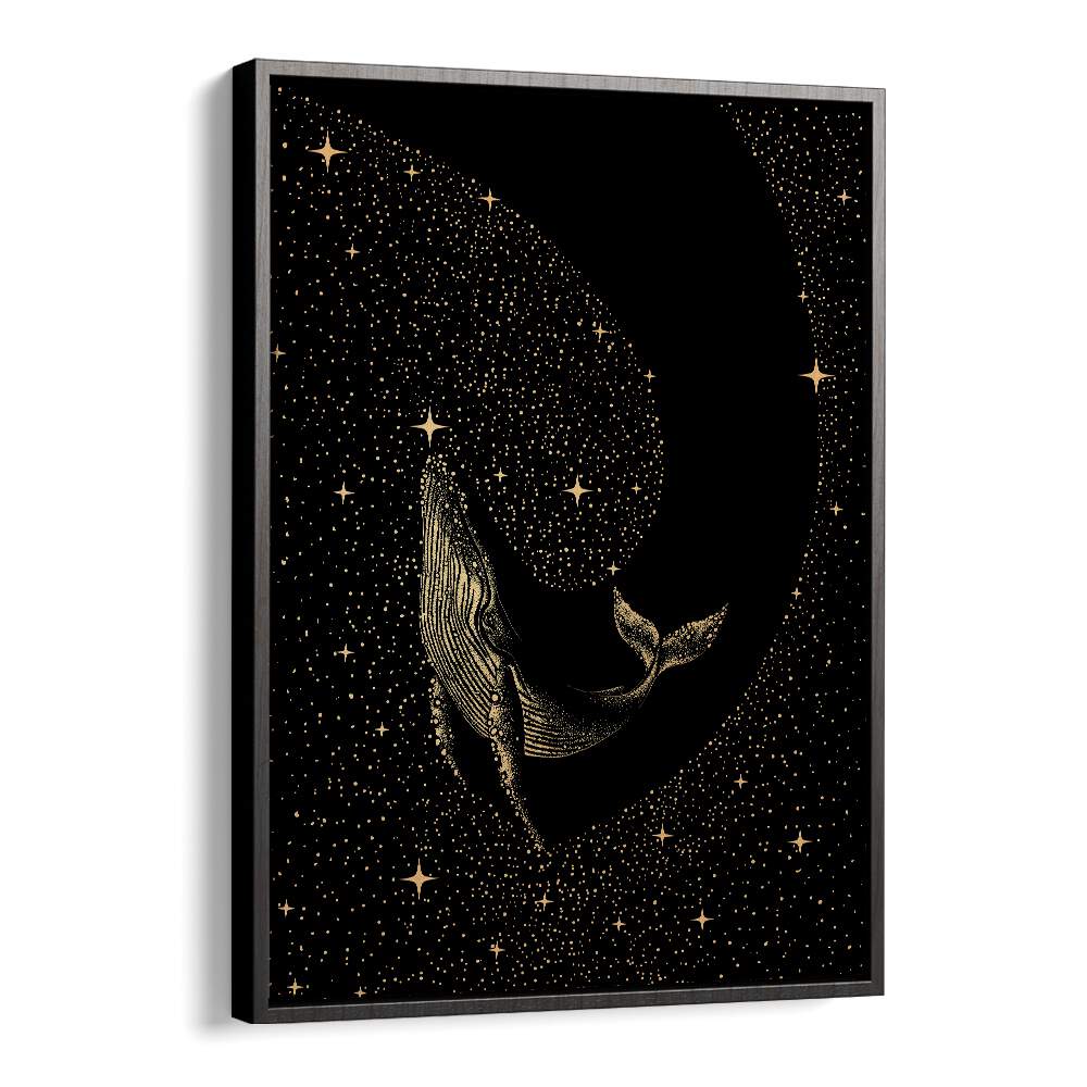 STARRY WHALE DARK GOLD VERSION BY ALIRIZA ÇAKIR SURREAL PAINTINGS, SURREAL ART