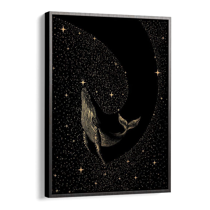 STARRY WHALE DARK GOLD VERSION BY ALIRIZA ÇAKIR SURREAL PAINTINGS, SURREAL ART