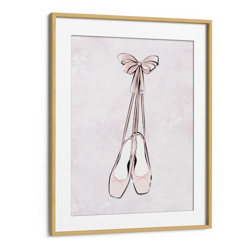 Ballerina Shoes by Martina Fashion Art Artwork in Oak Wood Frame With Mount
