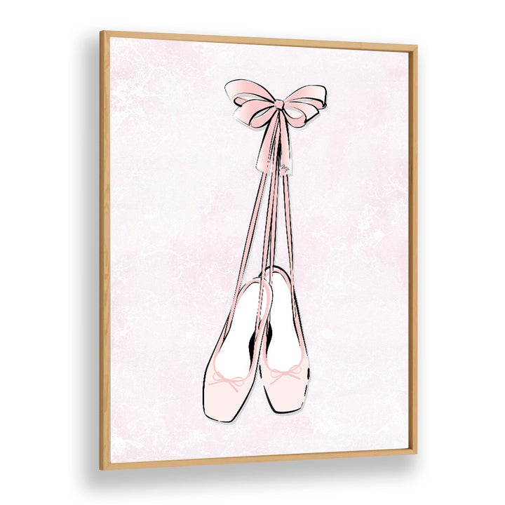 Ballerina Shoes by Martina Fashion Art Artwork in Oak Wood Plain Frame
