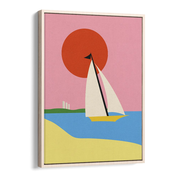 Baltic sea Sports Art Artwork in Oak Wood Floater Frame