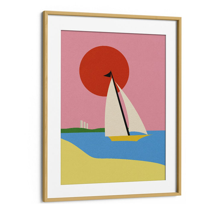 Baltic sea Sports Art Artwork in Oak Wood Frame With Mount