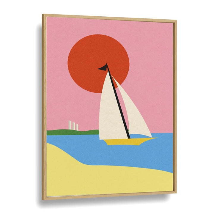 Baltic sea Sports Art Artwork in Oak Wood Plain Frame