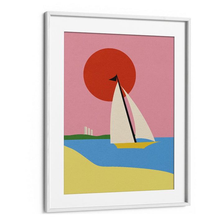 Baltic sea Sports Art Artwork in White Frame With Mount