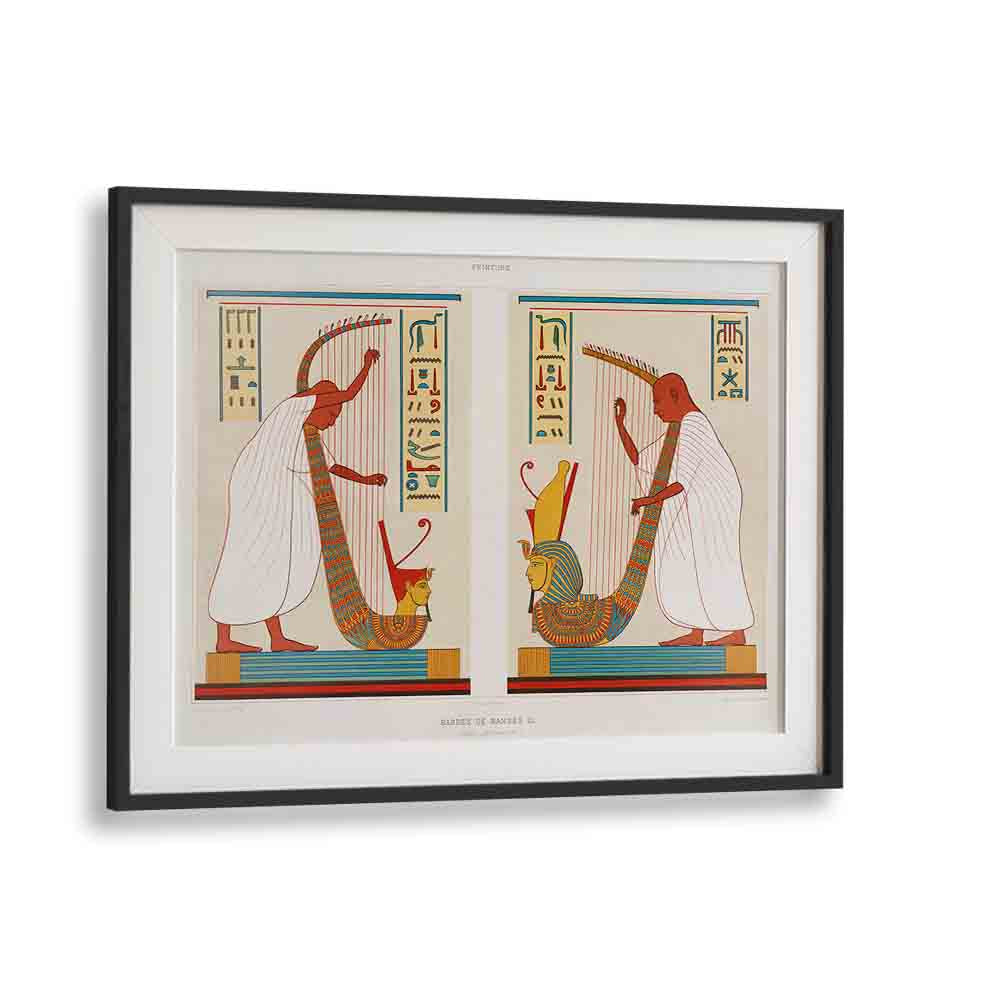 Bards Of Ramses III From Histoire De Lart Egyptien (1878) By Emile Prisse Davennes Egyptian Art Painting Artwork in Black Frame With Mount
