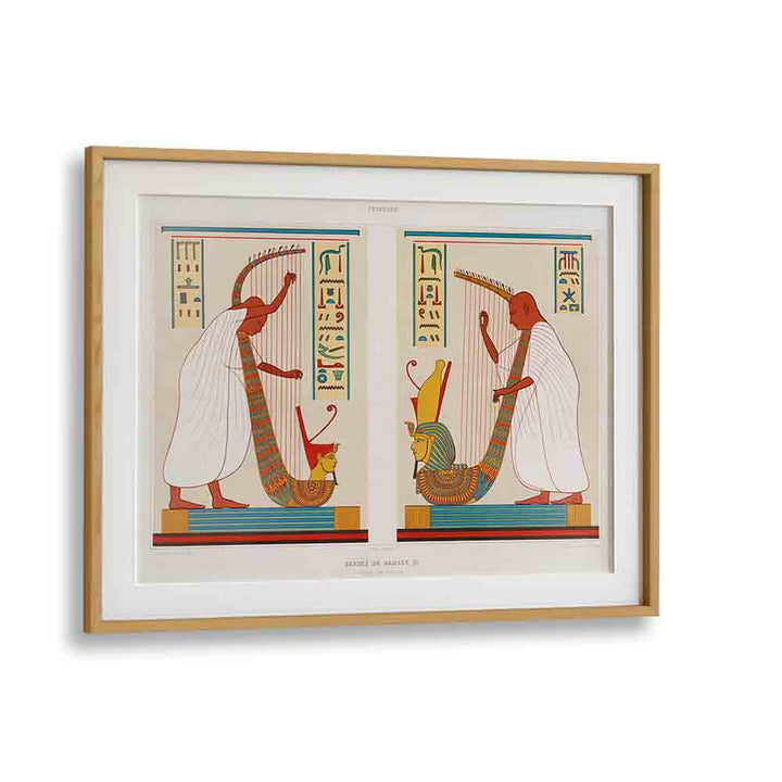 Bards Of Ramses III From Histoire De Lart Egyptien (1878) By Emile Prisse Davennes Egyptian Art Painting Artwork in Oak Wood Frame With Mount
