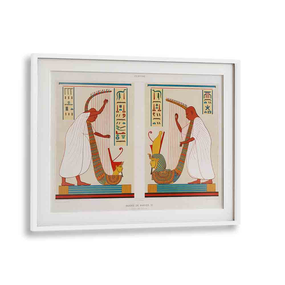 Bards Of Ramses III From Histoire De Lart Egyptien (1878) By Emile Prisse Davennes Egyptian Art Painting Artwork in White Frame With Mount
