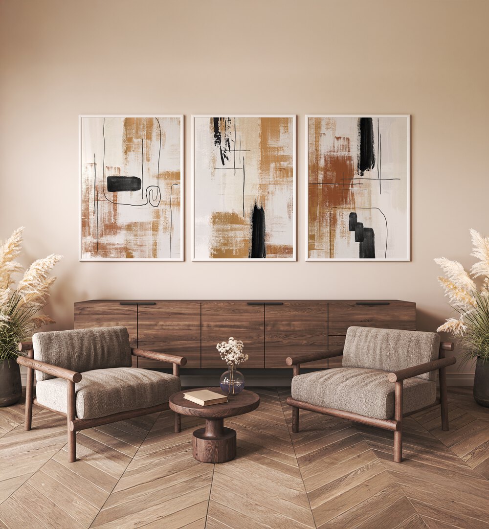 BARE ESSENCE SET , SET OF 3 PAINTINGS