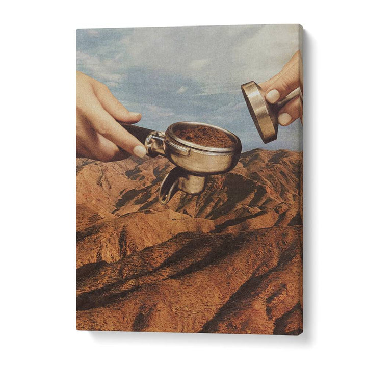 Barista Coffee County Surreal Painting Artwork in Gallery Wrap
