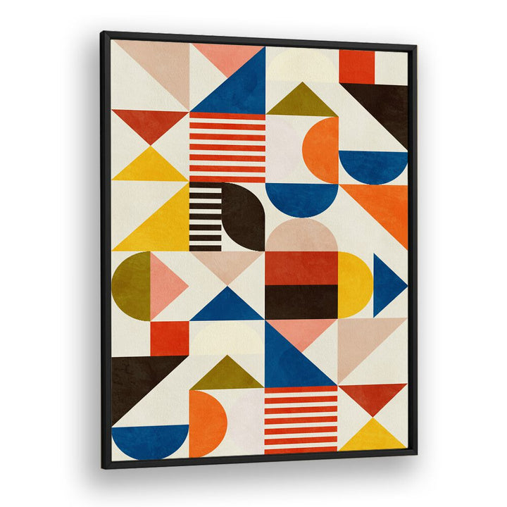 Bauhaus Fun Abstract Art Artwork in Black Plain Frame
