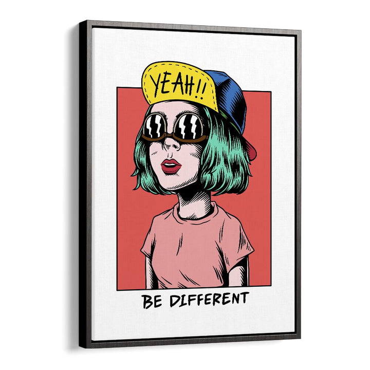 Be Different Pop Art Artwork in Black Floater Frame