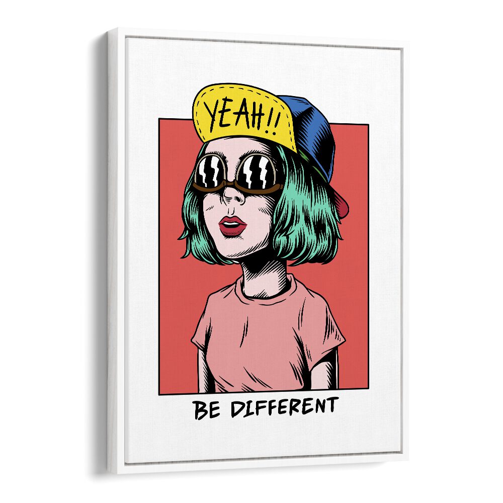 Be Different Pop Art Artwork in White Floater Frame