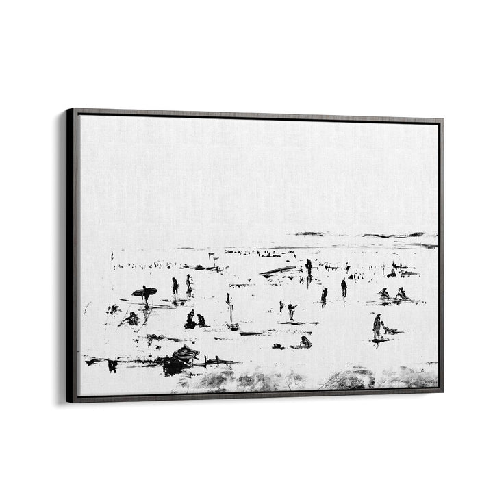 Beach By Dan Hob day Abstract Art Artwork in Black Floater Frame