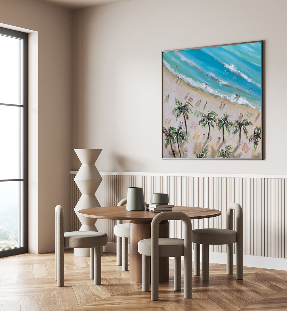 Transform your space with BEACH AND PALM BLISS, BEACH PAINTINGS, capturing coastal serenity and paradise vibes.