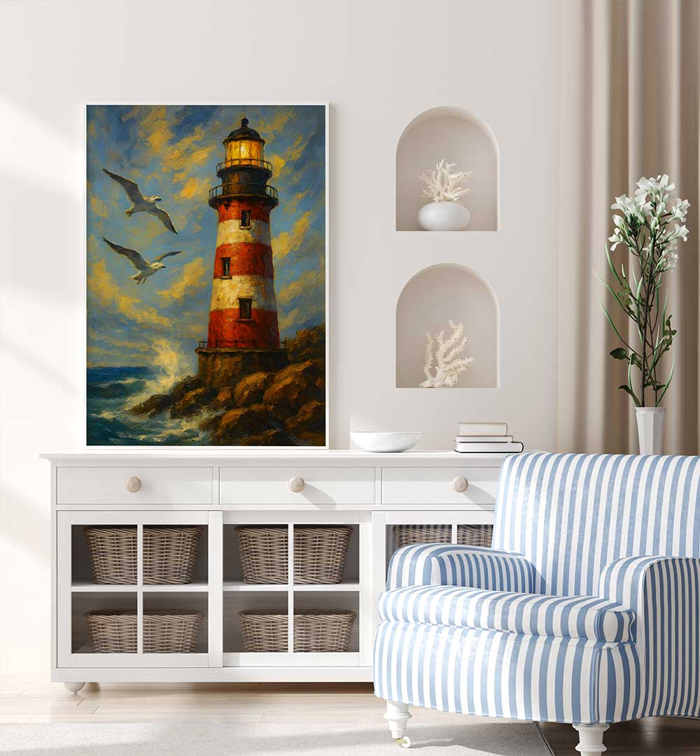 BEACON OF THE RED TOWER , EXPRESSIONISM PAINTINGS