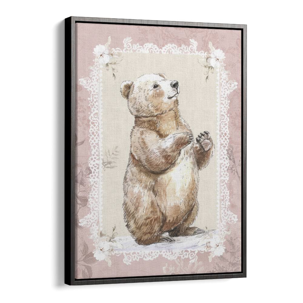 Bear Foot Kids Art Artwork in Black Floater Frame
