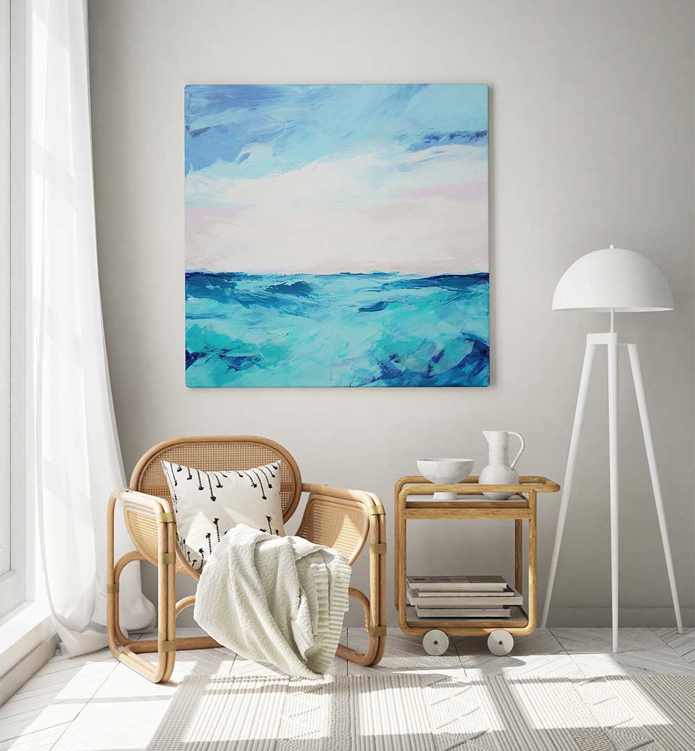 BEAUTY OF TURQUOISE WAVES , ABSTRACT PAINTINGS