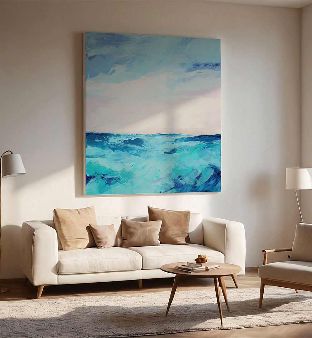 BEAUTY OF TURQUOISE WAVES , ABSTRACT PAINTINGS