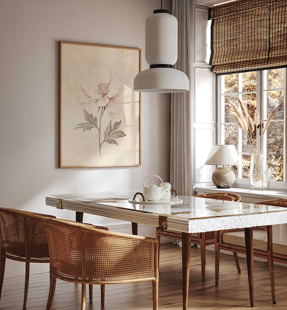 BEIGE FLOWER , FLORAL FLOWER PAINTINGS