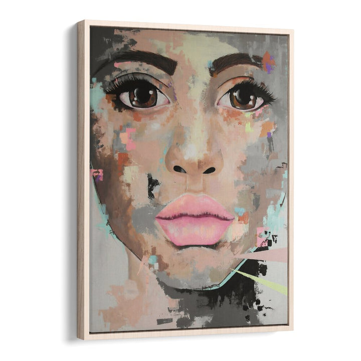 Believe Pop Art Artwork in Oak Wood Floater Frame