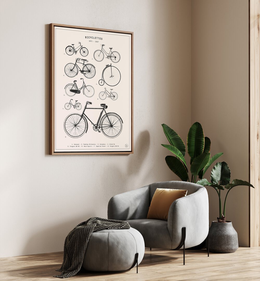BICYCLETTES, KIDS ROOM PAINTINGS showcase charming wall art by Florent Bodart, perfect for enhancing your child's space.