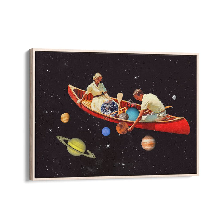 Big Bang Generation Surreal Art Artwork in Oak Wood Floater Frame