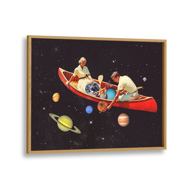 Big Bang Generation Surreal Art Artwork in Oak Wood Plain Frame