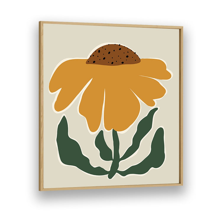 Big Blooming III, Botanical Art Paintings Artwork in Oak Wood Plain Frame
